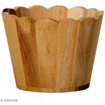 Maceta de Madera Beige Artemio VIVA05 11x5x11 cm