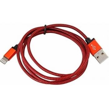 Cavo Lightning in tessuto rosso Platinet 1m