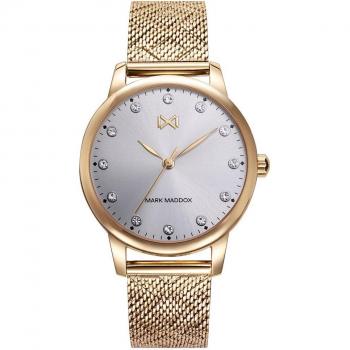 Reloj de Mujer Mark Maddox Tooting Esfera Dorada con Circonitas y Malla Acero IP Dorado MM0134-97