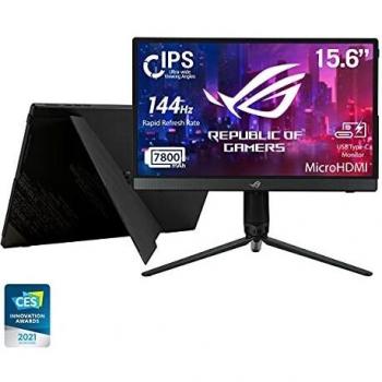 ASUS ROG Strix XG16AHP Portable Gaming Monitor 15.6 FHD 144Hz IPS NVIDIA G-SYNC compatible, battery 7800mAh, fold-out kickstand, USB Type-C, microHDMI, embedded ESS amplifier, ROG Tripod and sleeve