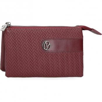 Monedero Pepe Jeans Sprig Burdeos con 3 compartimentos