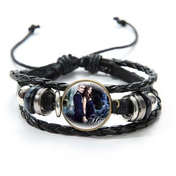 Roobeki Pulsera de cuero trenzada Diarios de Vampiros Elena y Stefan