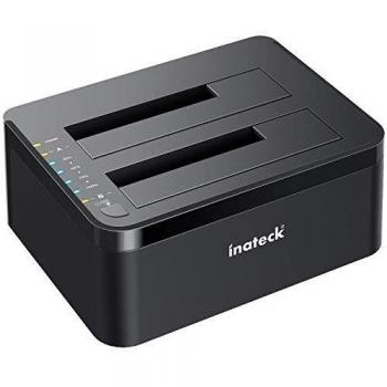 Inateck Docking Station USB 3.0 a SATA Dual-Bay per Hard Drive con funzione clonazione offline per HDD SSD 2.5/3.5 SATA (SATA I/II/III), compatibile con 2 x 10TB e UASP, Nero (SA02002)