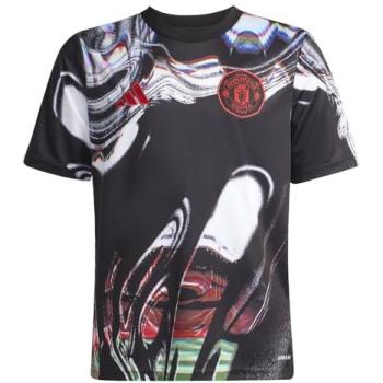 Man Utd Junior 2025/26 Pre‑Match Jersey (Black, 7–8 yrs)
