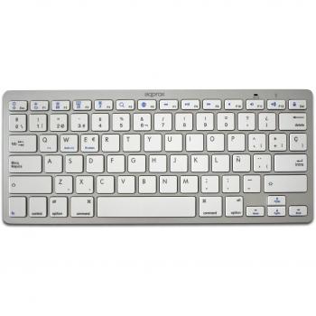 Approx APPKBBT02S Tastiera Bluetooth QWERTY Spagnolo Argento/Blu
