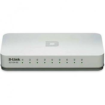 D-Link GO-SW-8E Desktop Switch, Fast Ethernet 10/100Mbps, RJ45, Plug & Play, 8 Ports, Bianco