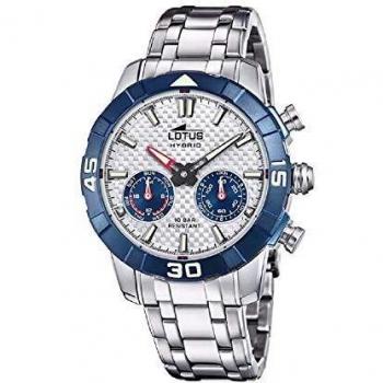 LOTUS Reloj Modelo 18810/1 de la colección Connected, Caja de 45 mm Plata con Correa de armys Acero para Caballero