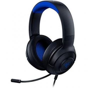 Razer Kraken X for Console Gaming Headset Lightweight for PC, Mac, PS4, Xbox One & Switch with Surround Sound 7.1, On-Ear Controls, Black-Blue (for Console)