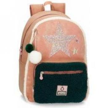 Mochila Escolar Enso Shine Stars rosa, verde -32x42x15cm