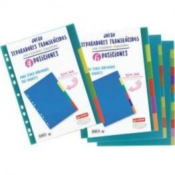 Juego Separadores PP 0.5mm A4 12 Hojas Multicolor