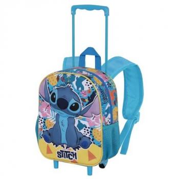 Mochila Turquesa 3D Lilo y Stitch con Ruedas Pequeña