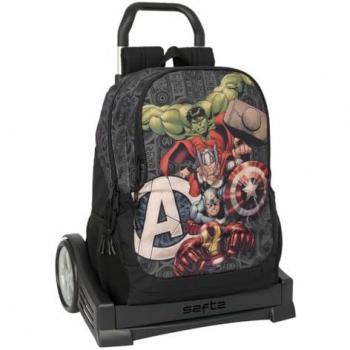 Mochila Escolar Avengers Vendetta con Ruedas Negra