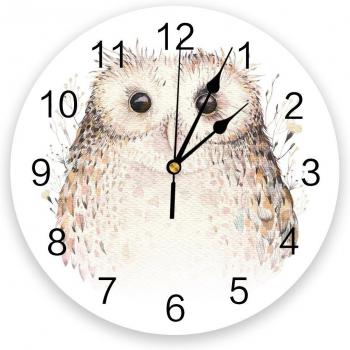 Reloj de pared digital silencioso de PVC con pintura de acuarela de búho para decoración del hogar, dormitorio, cocina y sala de estar