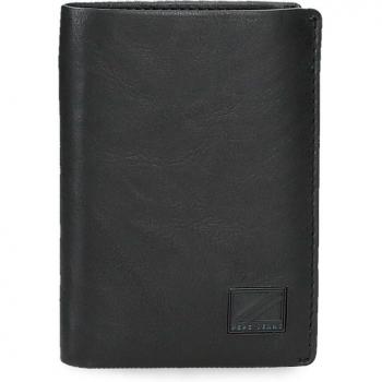 Cartera de piel Pepe Jeans Chief vertical con monedero negro