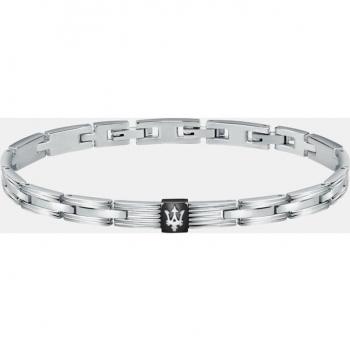 Maserati JEWELS Pulsera Hombre de Acero, PVD negro