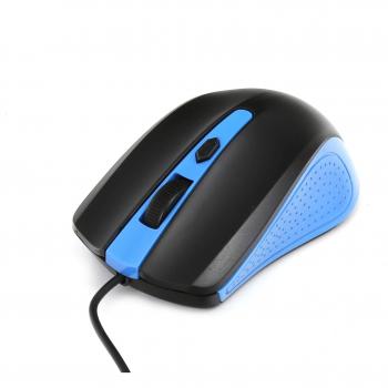 OMEGA Wireless Optical Mouse with USB Receiver 1600 DPI for Ambidextrous Use, Black/Blue