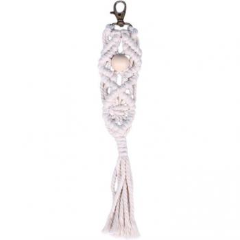 Llavero Boho de Macramé con Borlas