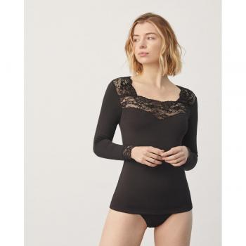 Ysabel Mora Térmica Encajada Mujer Negra