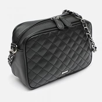 Bolso de cuero cacao Misakó con acolchado y bandolera