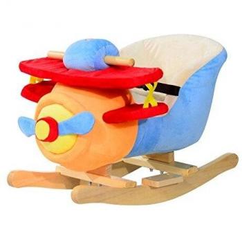 Caballo Balancín Infantil Avión de Peluche con Música