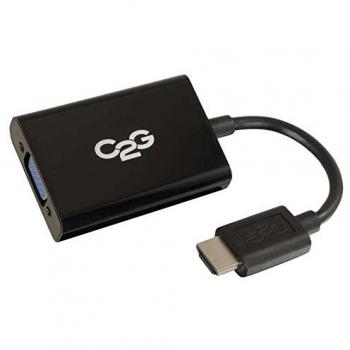 C2G 80501 Adaptador de Cable de vídeo 0,2 m HDMI VGA (D-Sub) Negro