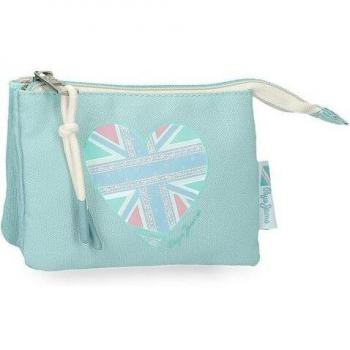 Pepe Jeans. Monedero Nerea tres compartimentos turquesa