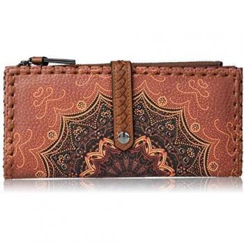 Desigual Mandala, Monedero Alargado para Mujer, Marrón (Cognac), 9.5 cm