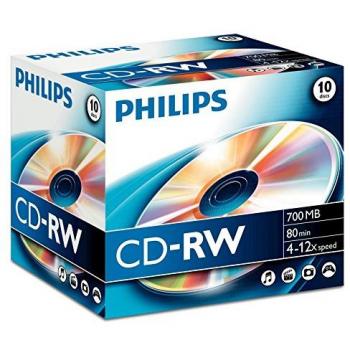 Philips CD-RW 80MIN, Confezione da 10