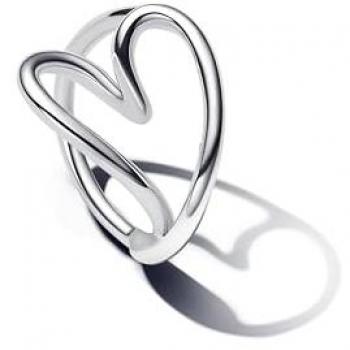 Anillo Corazón Orgánico en Plata de Ley Pandora