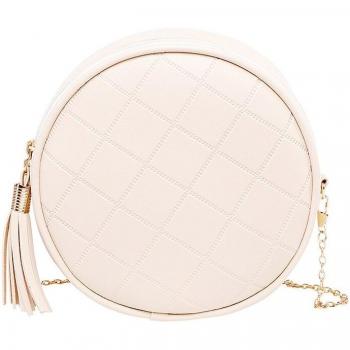 Mini bolso redondo para mujer con borlas