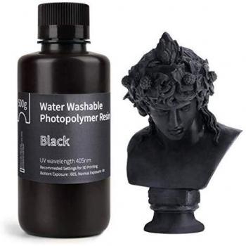 ELEGOO Stampante 3D Lavabile in Acqua Resina Rapida LCD Resina Fotopolimerizzante UV 405nm Resina Fotopolimerica per Stampa 3D LCD 500Gram Nero