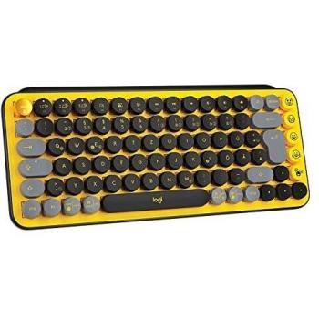 Logitech POP Keys Wireless Tastiera Nero e Giallo