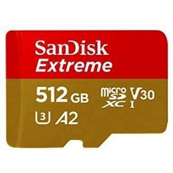 SanDisk Extreme microSDXC 512GB + Adattatore UHS-3 V30 160MB/s