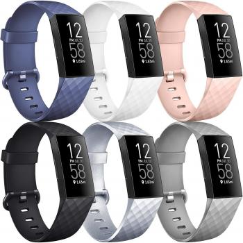 Pulsera Reemplazo 6 Pack Fitbit Charge 4 Gris Oscuro