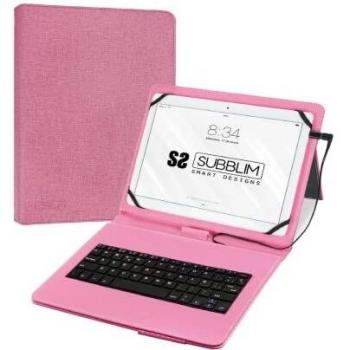 Custodia Tablet Rosa Subblim con Tastiera Spagnola