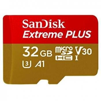 SanDisk Extreme Plus microSDHC 32GB con Adattatore SD e App Performance A1