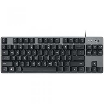 Logitech K835 TKL Mechanical Corded Aluminium Keyboard, Layout Tedesco QWERTZ, Grigio