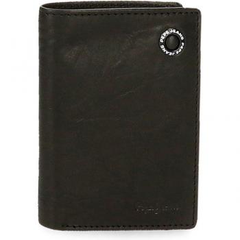 Cartera Pepe Jeans para hombre Badge vertical con monedero negro