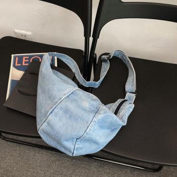 Bolso Bandolera Denim Mujer Media Luna