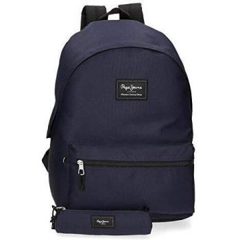 Pepe Jeans Aris Mochila para Portátil 15,6 + Estuche Escolar Azul 31x44x17,5 cms Poliéster 23.87L