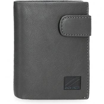 Pepe Jeans. Cartera de piel Chief Gris con cierre de clic