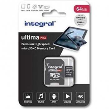 Integral Inmsdx64g 64 Gb Premium Alta Velocità Micro Sdxc Scheda Di Memoria Con Adattatore Sd