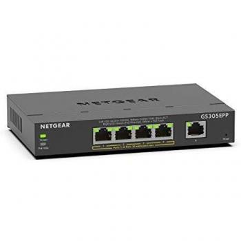Netgear 5-Port Gigabit Ethernet High-Power PoE+ Plus Switch GS305EPP Gestito L2L3 Gigabit Ethernet 101001000 Supporto