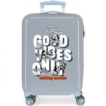 Joumma Bags. Maleta de Cabina Mickey Good Vibes Only rígida azul -38x