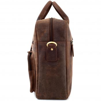 LEABAGS Dallas Bolsa de Hombro de Cuero I Bolsa de portátil de 15 Pulgadas I Bolsa de Mensajero de Cuero de búfalo Genuino I Vintage Look l Bolsa de Oficina I Bolsa de Trabajo I 38x29x12cm