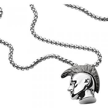 Collar Diesel de Acero Inoxidable para Hombre, 65 cm, Plata