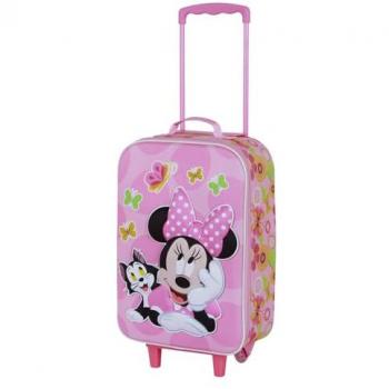Maleta Trolley 3D Rosa Mickey & Minnie con Gatito de Peluche