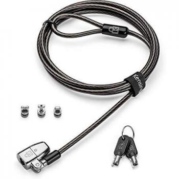 Kensington ClickSafe 2.0 3-in-1 Lock with Key for Universal Laptop Lock Compatibility with Standard T-Bar, Nano or Wedge Slots (K68102EU)