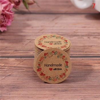 Etiquetas de papel Kraft redondas para joyería hecha a mano