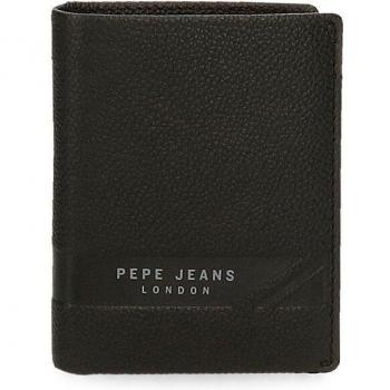 Pepe Jeans. Cartera de piel Basingstoke vertical Negro